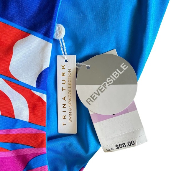 NWT TRINA TURK RIO Reversible High Waist Bikini Bottom, size 10 - Picture 5 of 12